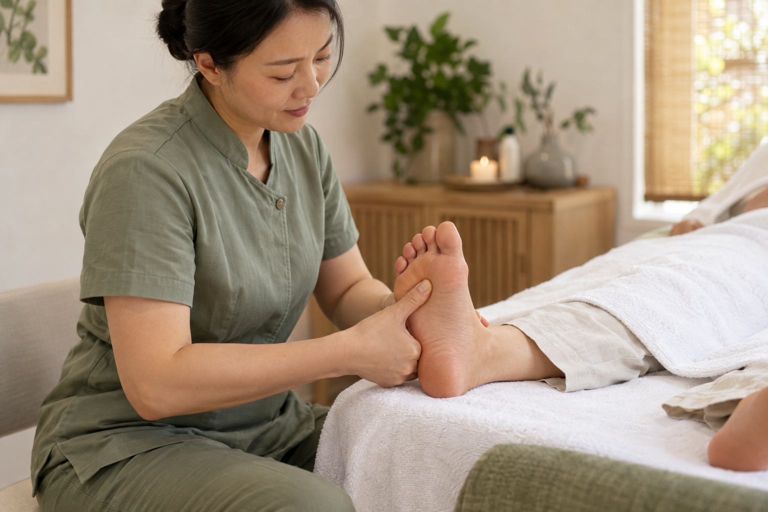 Foot and ankle massage – AI-generated illustrative image